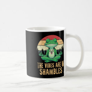 The Vibes Are In Shambles Retro Funny Frog Yoga Me Coffee Mug