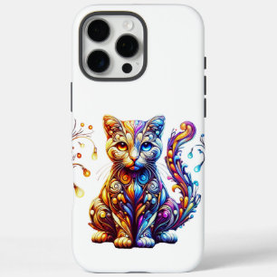 The Vibrant Glow Cat iPhone 16 Pro Max Case