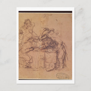 The Vices of the Prodigal Son (pen and ink on pape Postcard