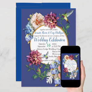 The Victorian-Era  Floral Watercolor  Invitation