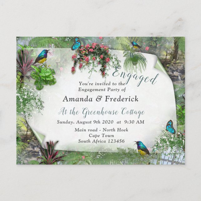 The Victorian Greenhouse Invitation Postcard (Front)