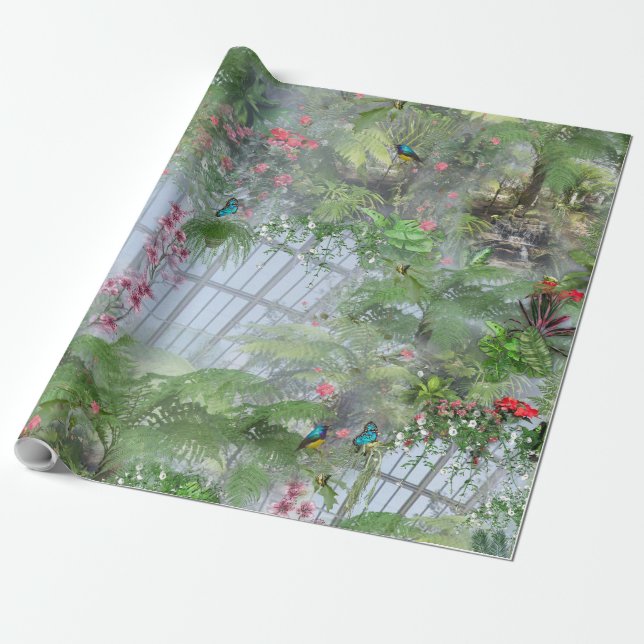 The Victorian Greenhouse Wrapping Paper (Unrolled)