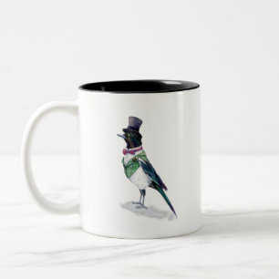 The Victorian Magpie Bird Two-Tone Coffee Mug