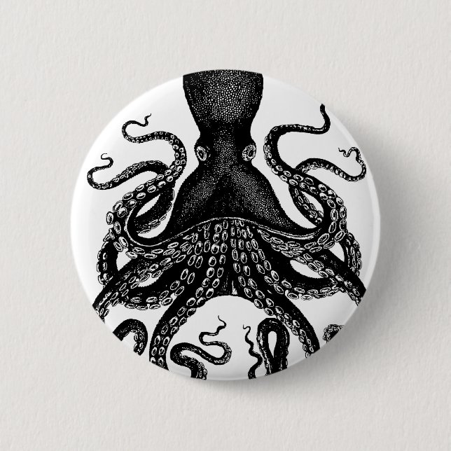 The Victorian Octopus 6 Cm Round Badge (Front)