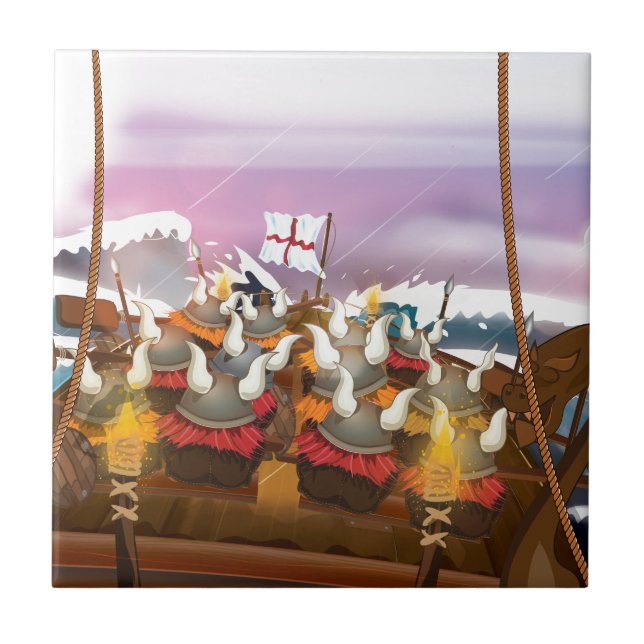 The Vikings Ceramic Tile (Front)