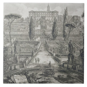 The Villa d'Este at Tivoli (engraving) Ceramic Tile