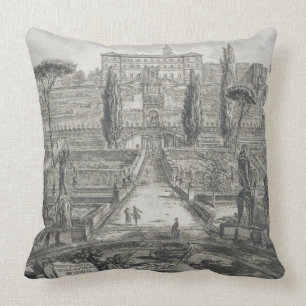 The Villa d'Este at Tivoli (engraving) Cushion