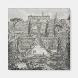 The Villa d'Este at Tivoli (engraving) Magnet