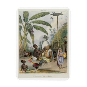 The Village Barber, plate 6 from 'Indians', engrav Magnet