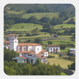 The village of Amaiur in the Baztan Valley of Square Sticker