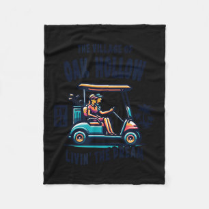 The Village Of Oak Hollow Golf Cart Design  Fleece Blanket