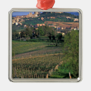 The village of San Gimignano sits in the rolling Metal Ornament