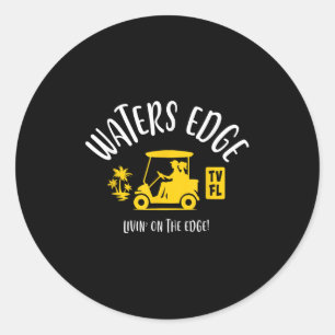The Village Of Waters Edge Tv Fl Golf Cart Design Classic Round Sticker