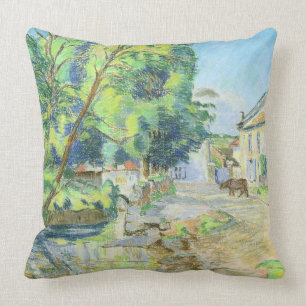 The Village (pastel on paper) Cushion