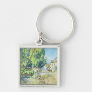 The Village (pastel on paper) Key Ring
