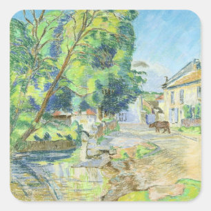 The Village (pastel on paper) Square Sticker
