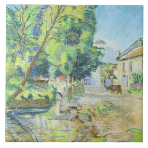 The Village (pastel on paper) Tile