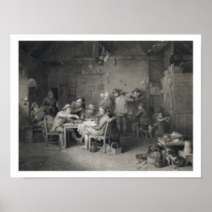 The Village Politicians, engraved by Abraham Raimb Poster