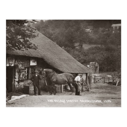 The village smithy sepia postcard