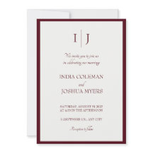 The Vineyard: Burgundy & White Wedding Invitation