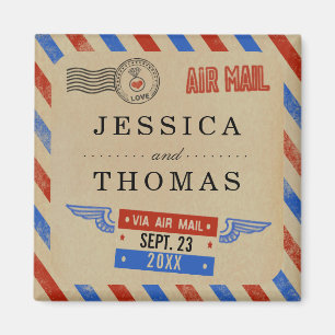 The Vintage Airmail Wedding Collection Magnet