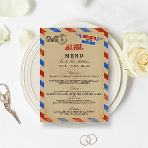 The Vintage Airmail Wedding Collection Menu