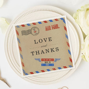 The Vintage Airmail Wedding Collection Napkin