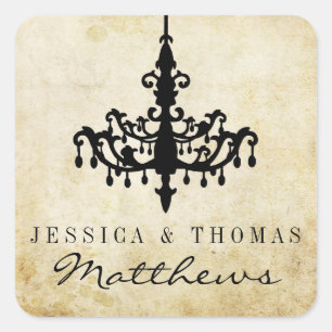 The Vintage Chandelier Wedding Collection Square Sticker