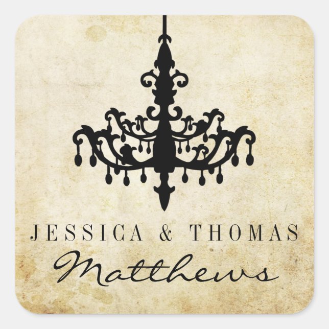 The Vintage Chandelier Wedding Collection Square Sticker (Front)