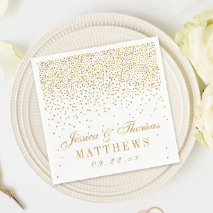 The Vintage Glam Gold Confetti Wedding Collection Napkin