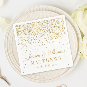 The Vintage Glam Gold Confetti Wedding Collection Napkin
