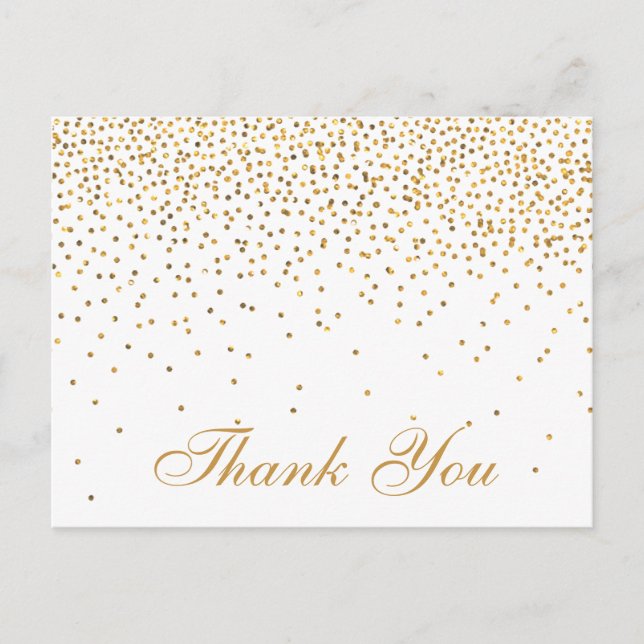 The Vintage Glam Gold Confetti Wedding Collection Postcard (Front)