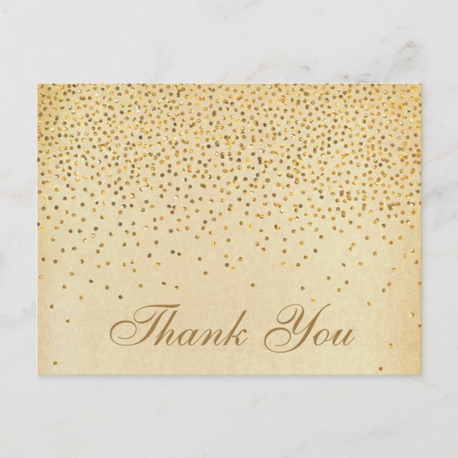 The Vintage Glam Gold Confetti Wedding Collection Postcard (Front)