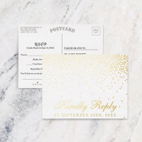 The Vintage Glam Gold Confetti Wedding RSVP Real