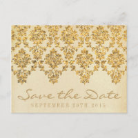 The Vintage Glam Gold Damask Wedding Collection