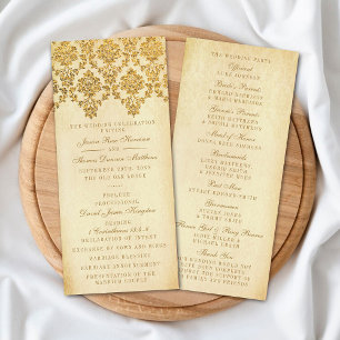 The Vintage Glam Gold Damask Wedding Collection Program