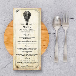 The Vintage Hot Air Balloon Wedding Collection Menu