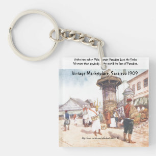 "The Vintage MarketPlace, Saràjevo 1909" Key Ring