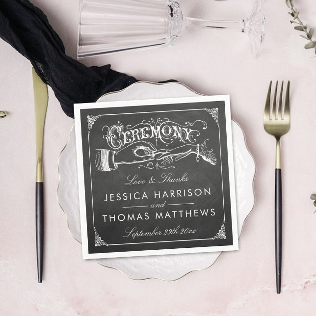 The Vintage Marriage Chalkboard Wedding Collection Napkin (Creator Uploaded)