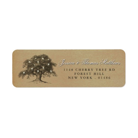 The Vintage Old Oak Tree Wedding Collection Return Address Label
