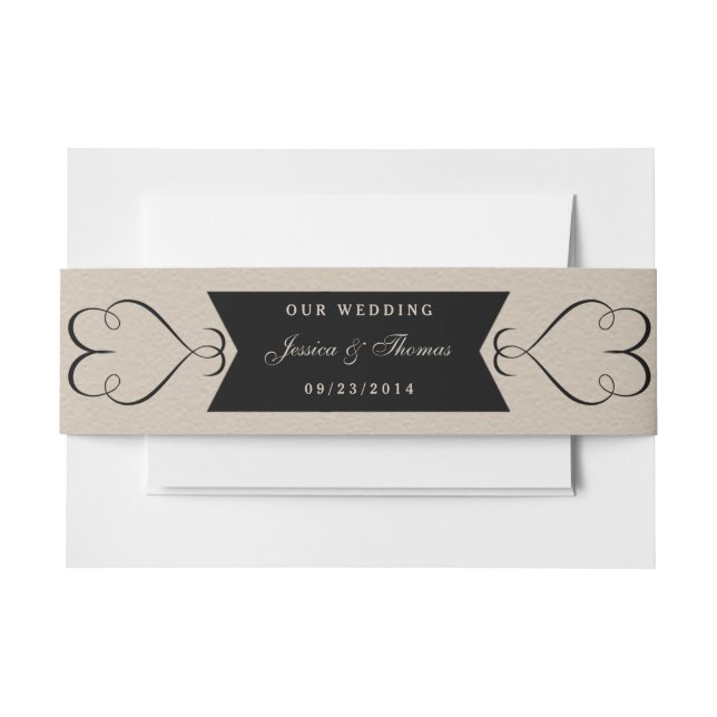 The Vintage Wedding Collection Invitation Belly Band (Front Example)