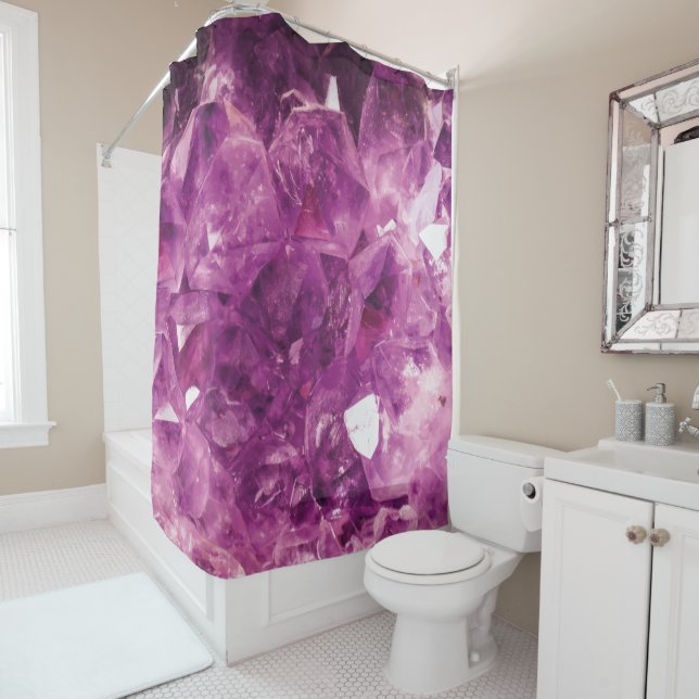 The Violet Crystal Shower Curtain (In Situ)