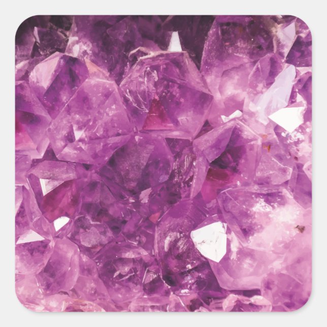 The Violet Crystal Square Sticker (Front)