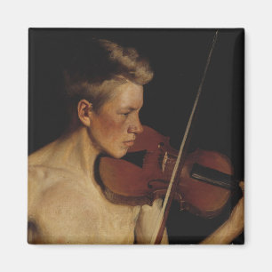 The Violinist (Male Musician) (by Pekka Halonen) Magnet