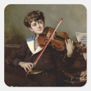 The Violinist Square Sticker