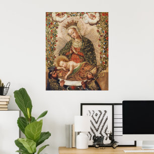 The Virgin Adoring the Christ Child at Christmas Poster