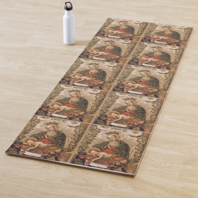 The Virgin Adoring the Christ Child at Christmas Yoga Mat (In Situ)