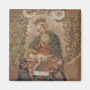 The Virgin Adoring the Christ Child Christmas Magnet