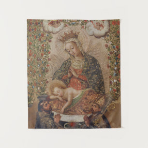 The Virgin Adoring the Christ Child Christmas Tapestry