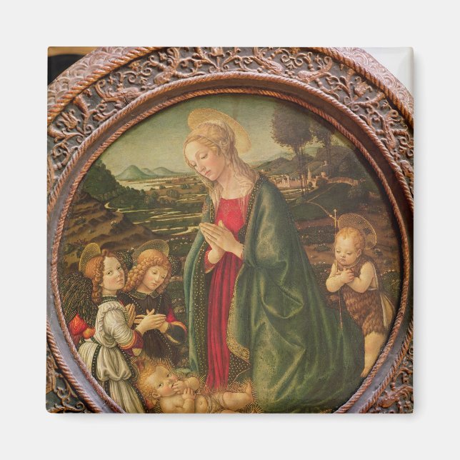 The Virgin Adoring the Christ Child Magnet (Front)